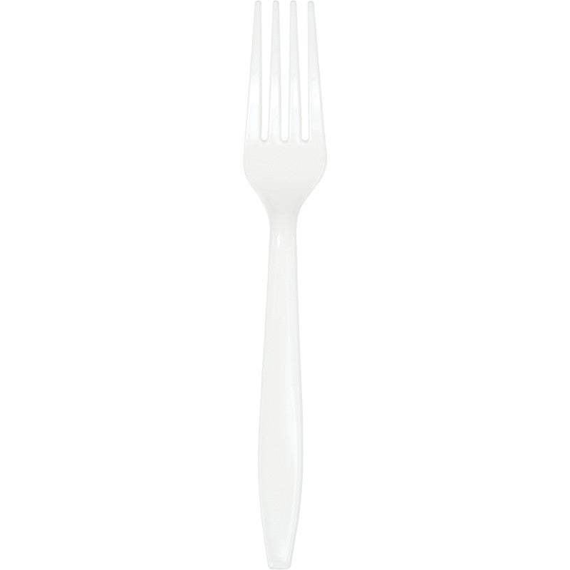 Frosty White Plastic Forks 20ct - WHITE .08 - Party Supplies - America Likes To Party