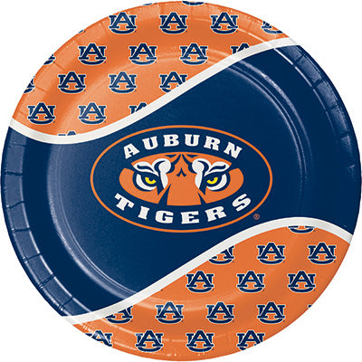 Auburn Lunch Plates 8ct - COLLEGE SPORTS - Party Supplies - America Likes To Party