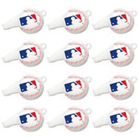 MLB Whistles 12ct - BASEBALL/SOFTBALL - Party Supplies - America Likes To Party