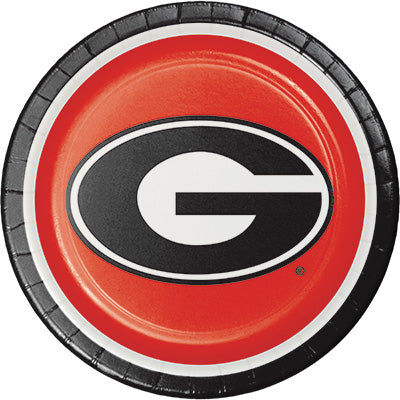 Georgia Lunch Plates 8ct - COLLEGE SPORTS - Party Supplies - America Likes To Party
