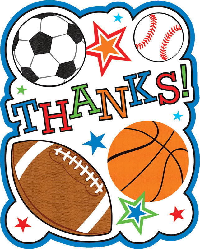 Sports Party Thank You Cards - $.99 / $1.49 - Party Supplies - America Likes To Party