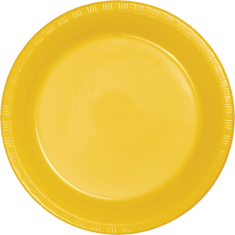 Sunshine Yellow Big Party Pack Plastic Dessert Plates 50ct - BIG PARTY PACKS - Party Supplies - America Likes To Party
