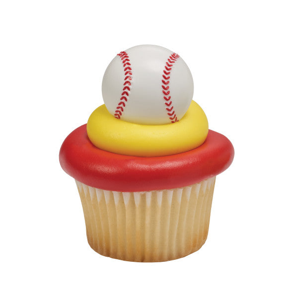 Baseball Cupcake Rings 12ct - CUPCAKE - Party Supplies - America Likes To Party