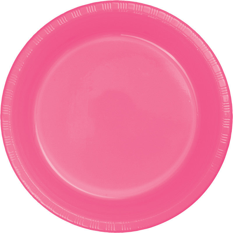 Bright Pink Big Party Pack Plastic Dinner Plates 50ct - BIG PARTY PACKS - Party Supplies - America Likes To Party
