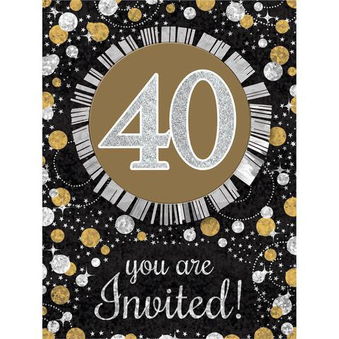40th Sparkling Celebration Invitations - SPARKLING CELEBRATION - Party Supplies - America Likes To Party