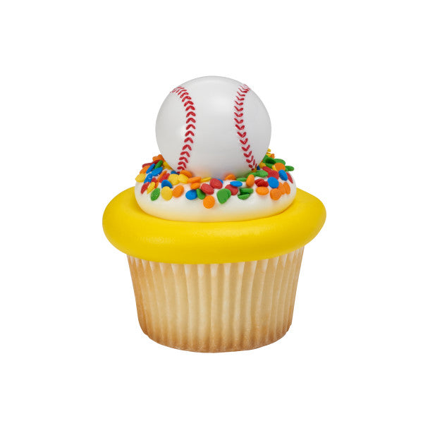 Baseball Cupcake Rings 12ct - CUPCAKE - Party Supplies - America Likes To Party