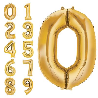 Jumbo Number Balloons Gold