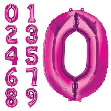 Jumbo Number Balloons Pink