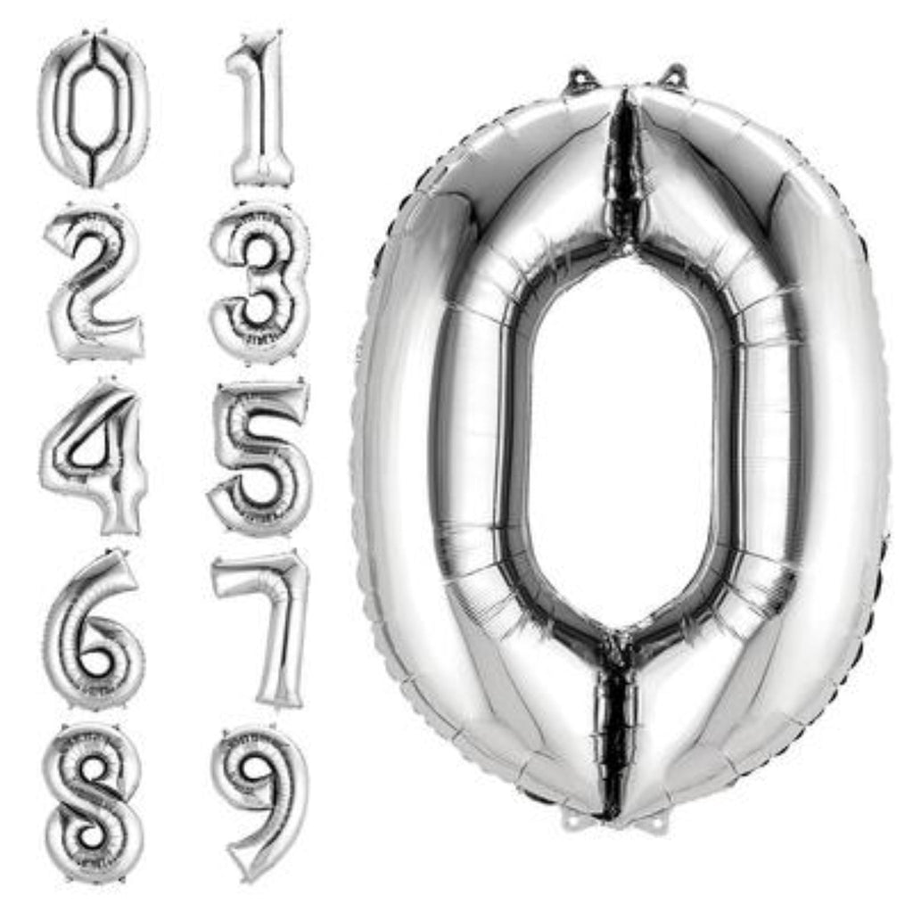 Jumbo Number Balloons Silver