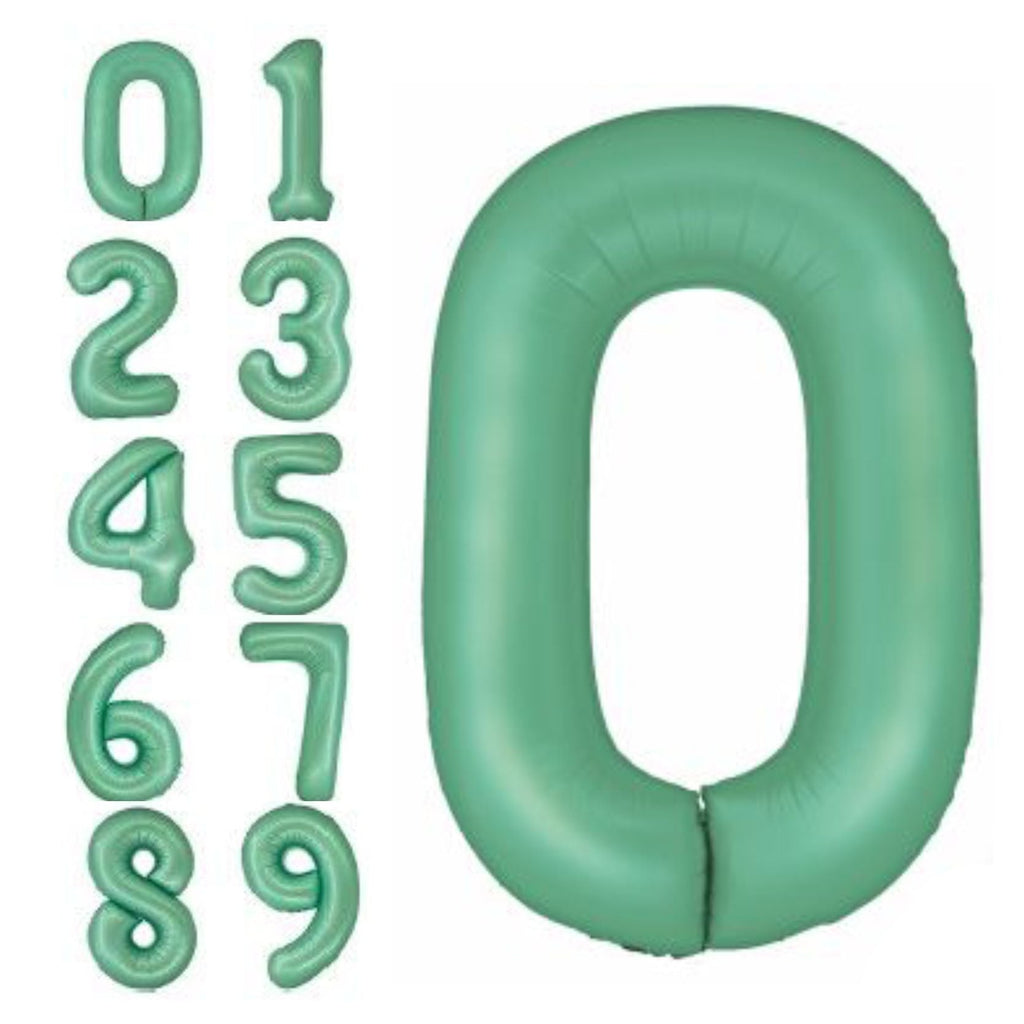 Jumbo Number Balloons Matte Mint