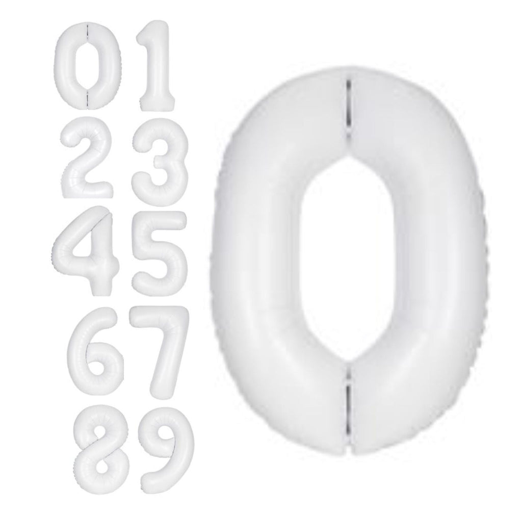 Jumbo Number Balloons Matte White