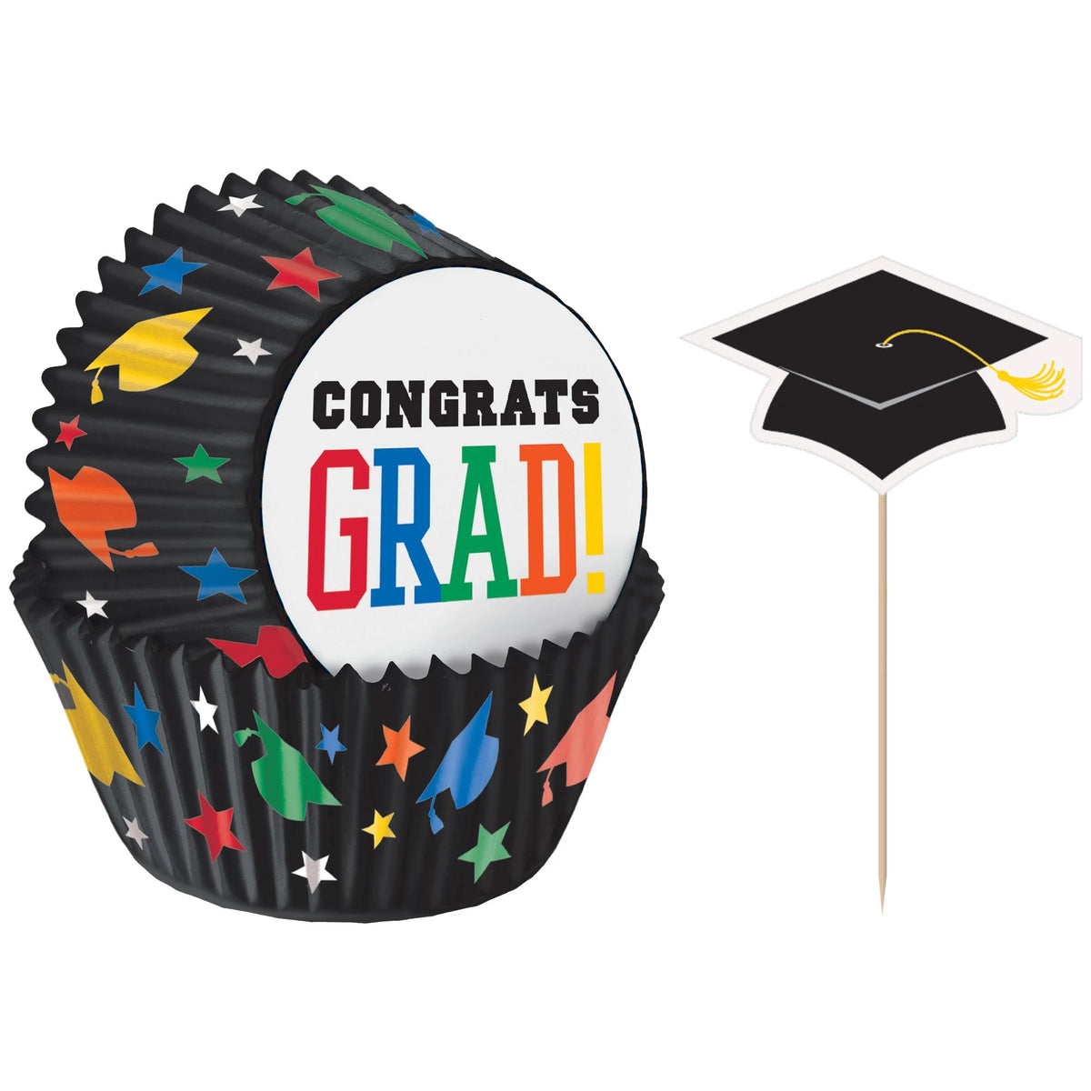 Grad Baking Congrats Grad Baking Cups and Picks 24ct β Party America