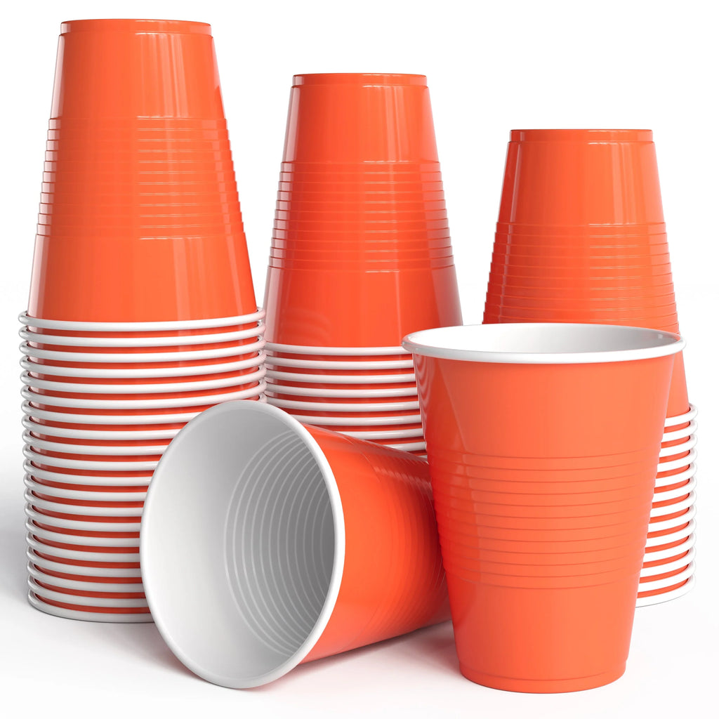 18 ounce plastic cups 18 Oz. Orange Plastic Cups