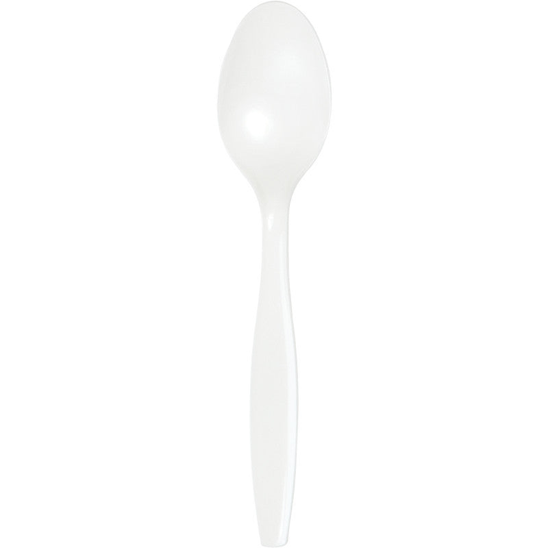 Frosty White Plastic Spoons 20ct - WHITE .08 - Party Supplies - America Likes To Party