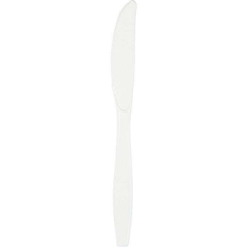 Frosty White Plastic Knives 20ct - WHITE .08 - Party Supplies - America Likes To Party