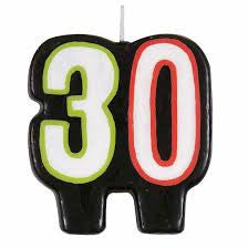 "30" Candle - BIRTHDAY CANDLES - Party Supplies - America Likes To Party