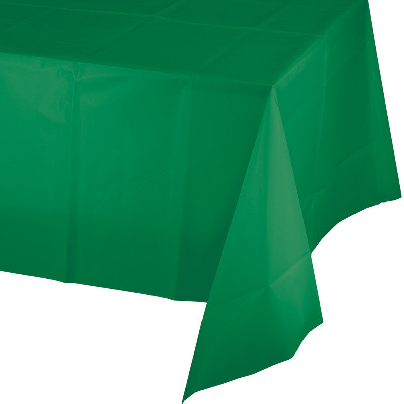 Festive Green Rectangular Plastic Tablecover - GREEN FESTIVE .03 - Party Supplies - America Likes To Party