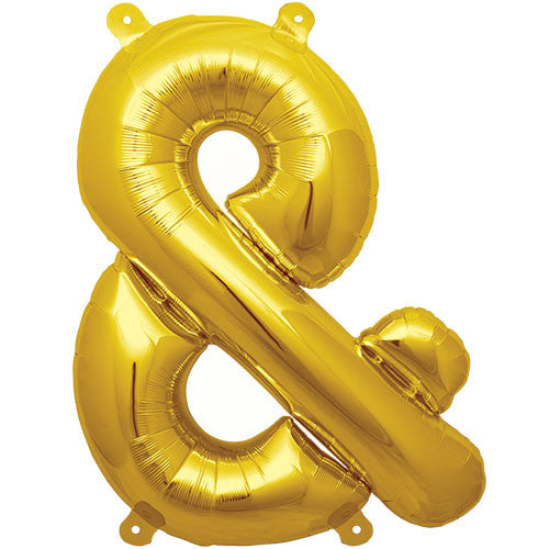 Air-Filled Gold Ampersand Symbol Balloon - MEGALOON NUMBERS/LETTERS - Party Supplies - America Likes To Party