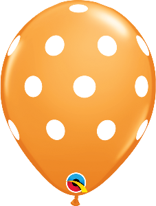 11 inch Orange Polka Dot Qualatex Balloon