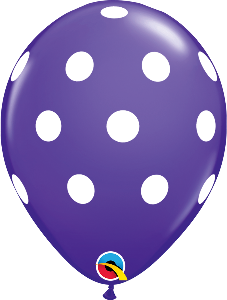 11 inch Purple Polka Dot Qualatex Balloon