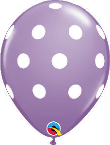 11 inch Lilac Polka Dot Qualatex Balloon