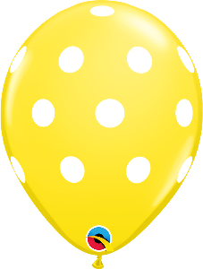 11 inch Yellow Polka Dot Qualatex Balloon