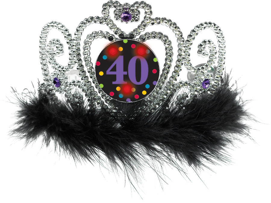 "40" Light Up Tiara - NOVELTY ACCESS/GIFTS - Party Supplies - America Likes To Party
