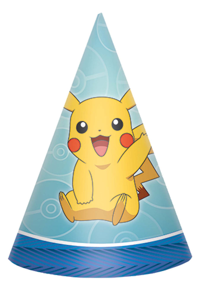 Pokemon Cone Hats 8ct - POKEMON - Party Supplies - America Likes To Party