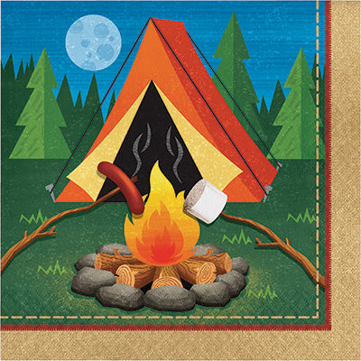 Camp Out Lunch Napkins 16ct - CAMPFIRE - Party Supplies - America Likes To Party