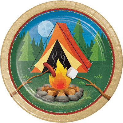 Camp Out Lunch Plates 8ct - CAMPFIRE - Party Supplies - America Likes To Party