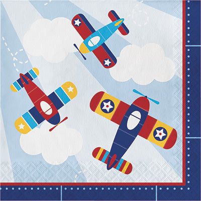Lil Flyer Lunch Napkins 16ct - AIRPLANES - Party Supplies - America Likes To Party