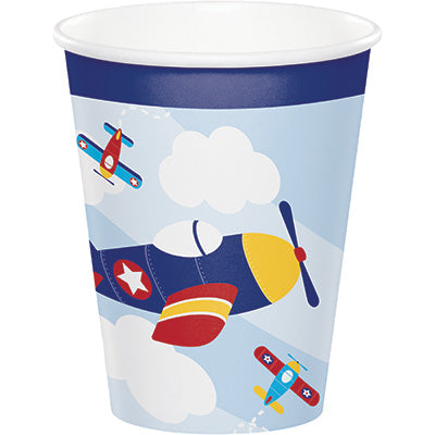 Lil Flyer 9oz Paper Cups 8ct - AIRPLANES - Party Supplies - America Likes To Party