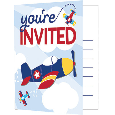 Lil Flyer Invitations 8ct - AIRPLANES - Party Supplies - America Likes To Party