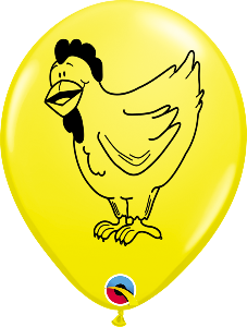 11 inch Farm Animal Chicken Qualatex Balloon