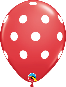 11 inch Red Polka Dot Qualatex Balloon