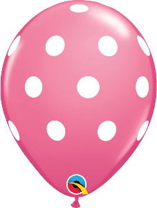 11 inch Rose Pink Polka Dot Qualatex Balloon
