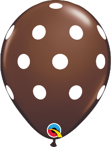 11 inch Chocolate Brown Polka Dot Qualatex Latex Balloon