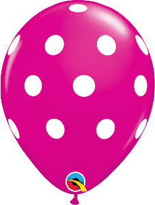 11 inch Magenta Polka Dot Qualatex Balloon