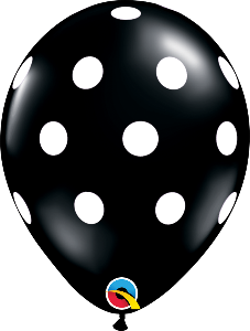 11 inch Black Polka Dot Qualatex Balloon