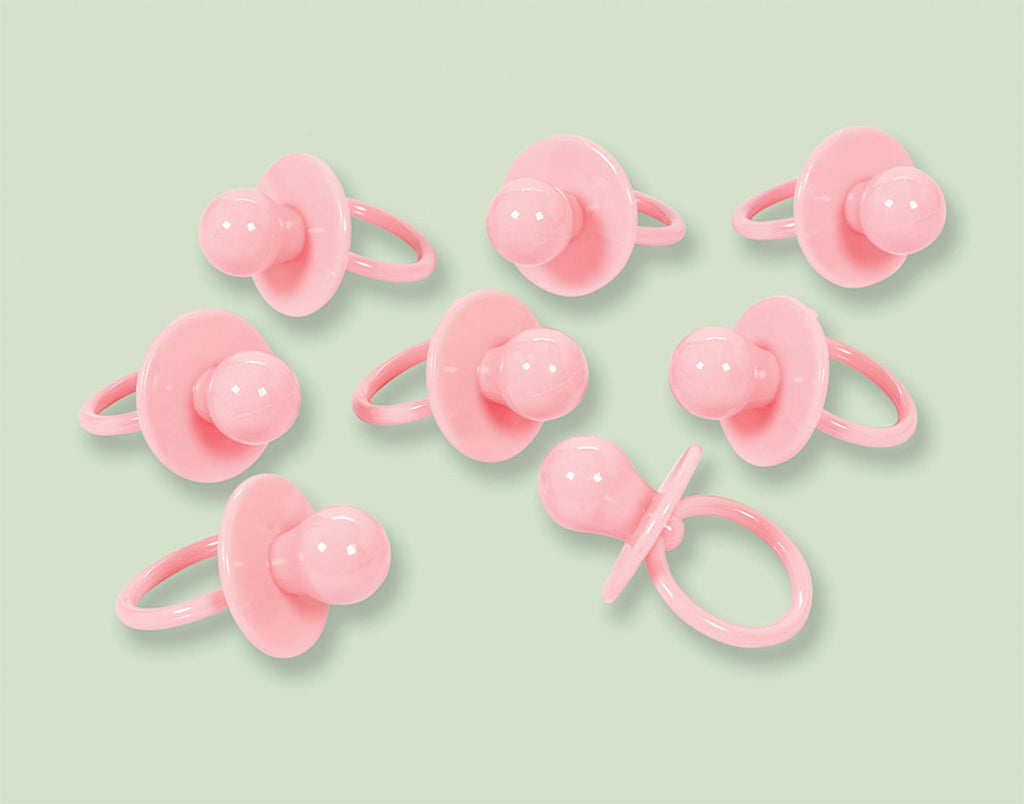Pink Pacifier Favors 8ct - FAVORS BABY - Party Supplies - America Likes To Party