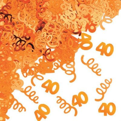 40th Birthday Confetti - Orange - CONFETTI - Party Supplies - America Likes To Party