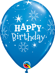 11 inch Dark Blue Birthday Sparkle Qualatex Balloon