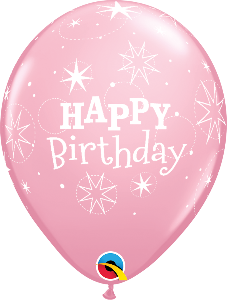 11 inch Pink Birthday Sparkle Qualatex Balloon