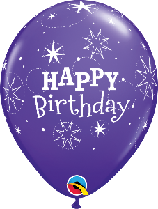 11 inch Purple Birthday Sparkle Qualatex Balloon