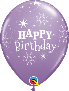 11 inch Lilac Birthday Sparkle Qualatex Balloon