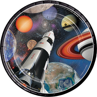 Space Blast Dessert Plates 8ct - SPACE BLAST - Party Supplies - America Likes To Party