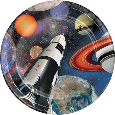 Space Blast Lunch Plates 8ct - SPACE BLAST - Party Supplies - America Likes To Party