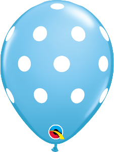 11 inch Pale Blue Polka Dot Qualatex Balloon