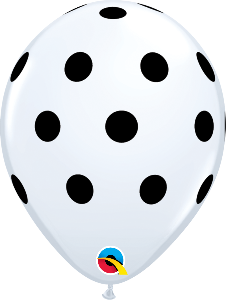 11 inch White Polka Dot Qualatex Balloon
