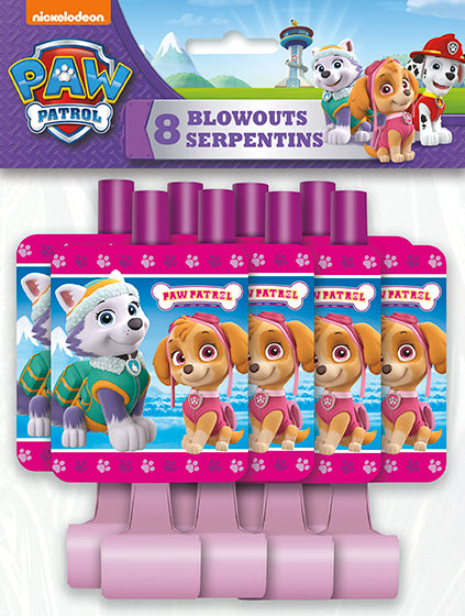 Paw Patrol Pink Blow Outs 8ct - PAW PATROL - Party Supplies - America Likes To Party